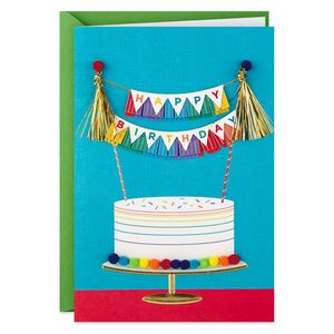 Rainbow Cake Banner Happy Birthday Card offers at $5.99 in Hallmark