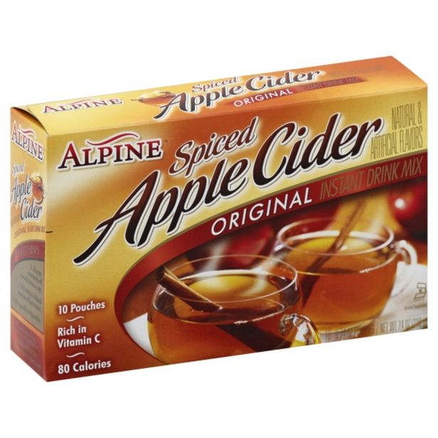 Alpine Drink Mix, Instant, Spiced Apple Cider, Original 10-0.74 OZ deals at $3.69