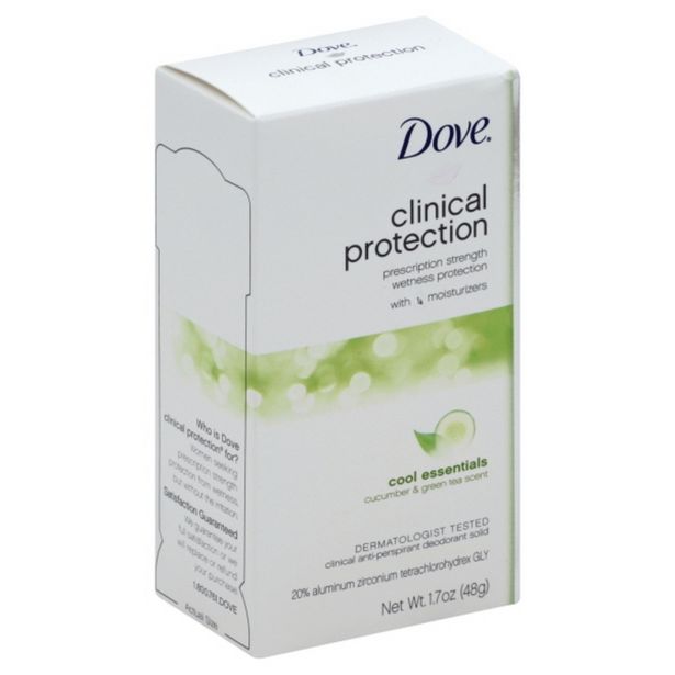 Dove Anti-Perspirant Deodorant, Clinical, Solid, Cool Essentials deals at $7.99