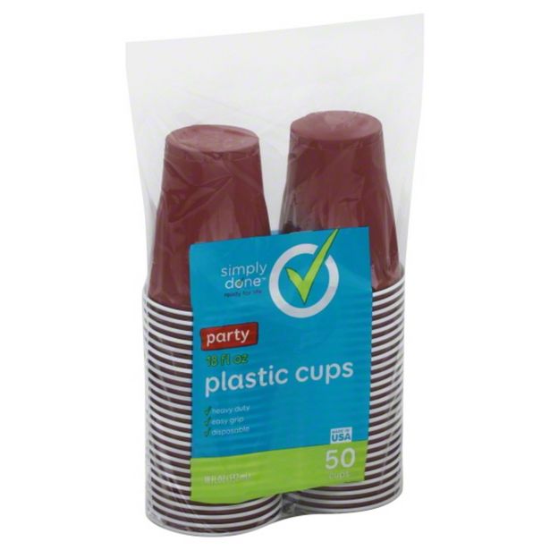 Simply Done Cups, Plastic, Party, 18 Ounce deals at $3.99