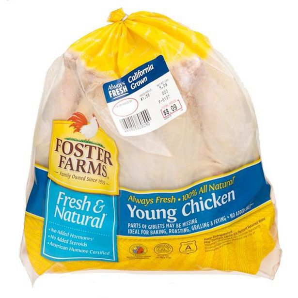 Foster Farms Fresh &amp; Natural Whole Chicken deals at $10.4