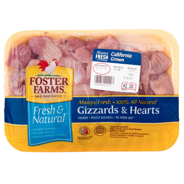 Foster Farms Chicken Gizzards And Hearts deals at $3.48