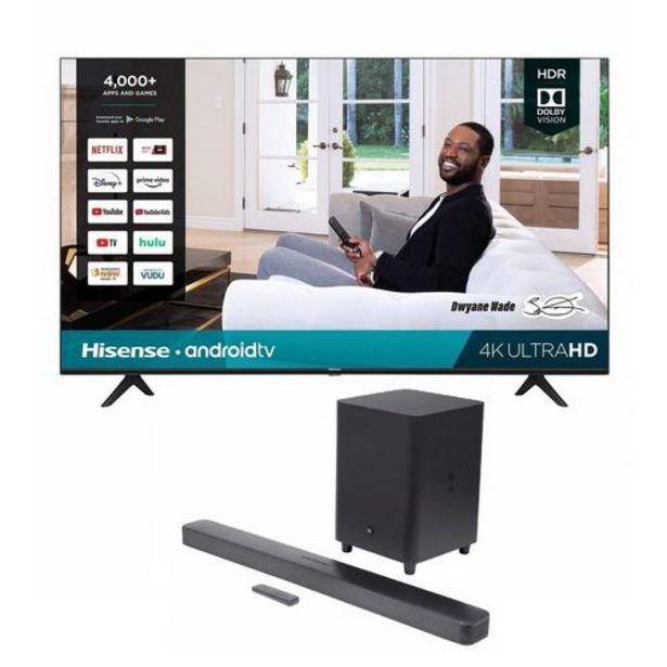 75" Class 4K UHD Smart TV & JBL Bar 5.1 Soundbar Bundle deals at $147.98