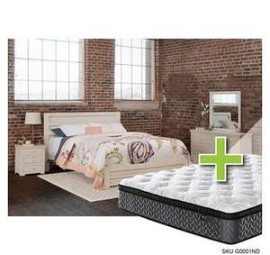 Lorelei 7 - Piece King Bedroom Set w/ Highland Premium Pillowtop Plush Mattress, Foundation & Cases offers at $376.98 in Aaron's