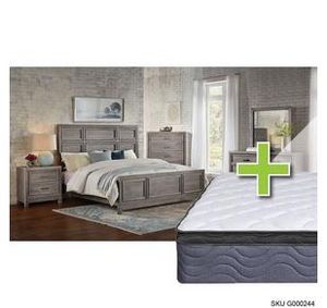 Linton 6 - Piece King Bedroom Set w/ 12" Pillow Top Plush Mattress, Foundation, & Protective Cases offers at $297.98 in Aaron's