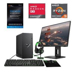 HP Victus Gaming Desktop 8GB Ram 512GB SSD w/ 24" HP FHD Monitor & Total Defense Internet Security offers at $196.99 in Aaron's