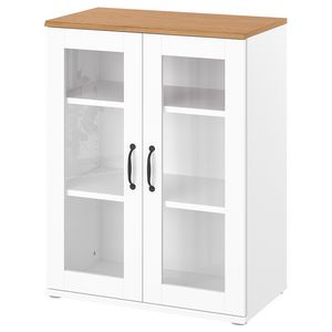 Cabinet with glass doors offers at $139.99 in Ikea