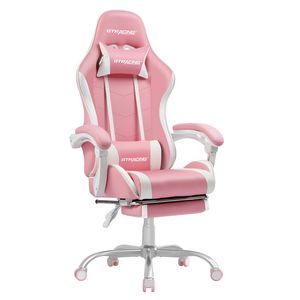 GTRACING GTWD-200 Gaming Chair with Footrest, Adjustable Height, and Reclining, Pink offers at $129.99 in Walmart
