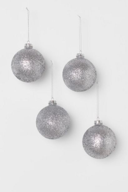 4-pack Glittery Glass Christmas Ornaments offers at $5.99 in H&M