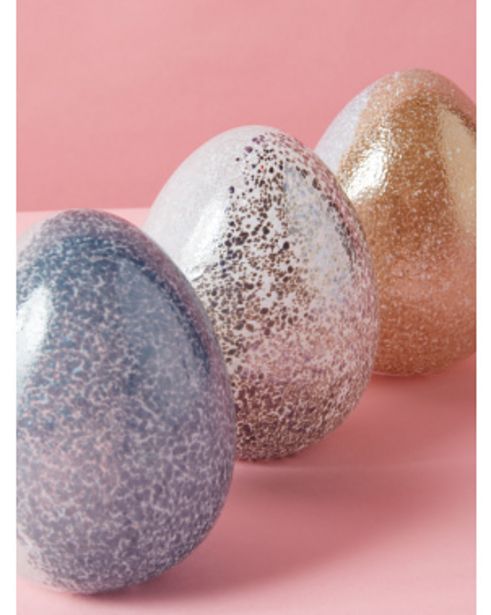 3pk 3.75in Glass Egg Set offers at $7 in Home Goods