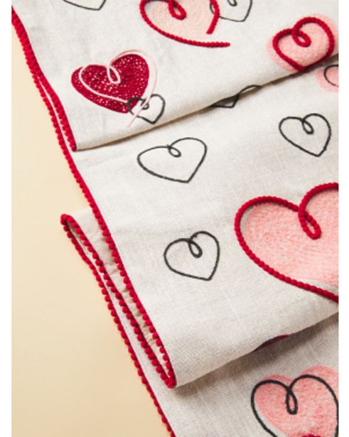 16x72 Embroidered Hearts Table Runner offers at $5 in Home Goods