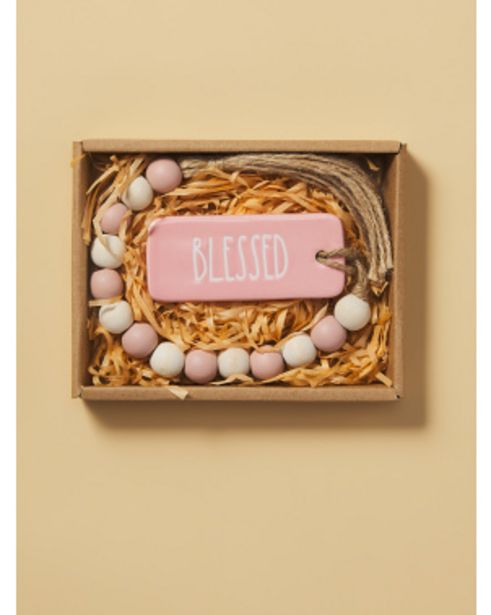 18in Blessed Beaded Decor In Gift Box offers at $7 in Home Goods