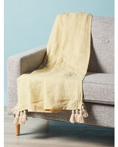 Made In Usa 50x60 Linen Throw With Tassels offers at $29 in Home Goods