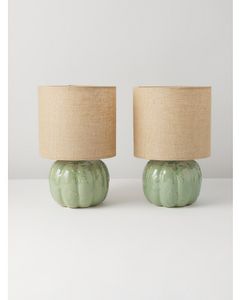 2pk 15in Glazed Pumpkin Table Lamps offers at $29 in Home Goods