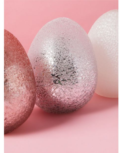 4in Glass Metallic Easter Egg Set offers at $5 in Home Goods
