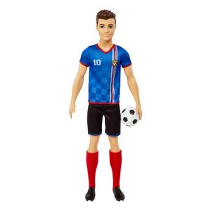 Ken Soccer Doll, Cropped Hair, #10 Uniform, Soccer Ball, Cleats, Socks, 3 &amp; Up offers at $10.99 in Barbie