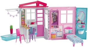 Barbie Dollhouse, Portable 1-Story Playset With Pool And Accessories offers at $44.99 in Barbie