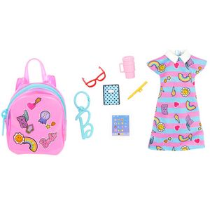 Barbie Clothes, Deluxe Bag With School Outfit And themed Accessories offers at $10.99 in 