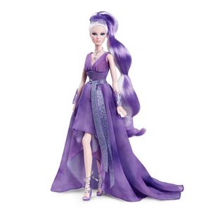 Barbie Crystal Fantasy Collection Amethyst Doll With Genuine Stone Necklace offers at $100 in Barbie