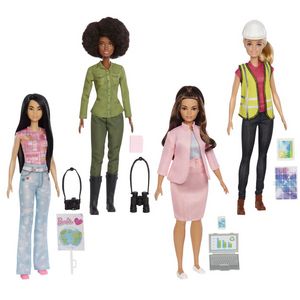 Barbie Eco-Leadership Team 4 Doll Set, Recycled Plastic (Except Head &amp; Hair) offers at $54.99 in Barbie