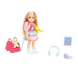 Barbie Chelsea Doll And Accessories, Small Doll Travel Set With Puppy And 6 Pieces offers at $10.99 in Barbie