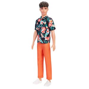 Barbie Ken Fashionistas Doll #184 Brunette Cropped Hair, Floral Hawaiian Shirt, Orange Pants, White Deck Shoes, Kids 3 To 8 Years offers at $10.99 in Barbie