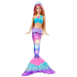 Mermaid Barbie Doll With Water-Activated Twinkle Light-Up Tail, Pink-Streaked Hair offers at $22.99 in 