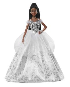 Barbie Signature 2021 Holiday Barbie Doll (12-Inch, Brunette Braids) In Silver Gown offers at $39.99 in Barbie