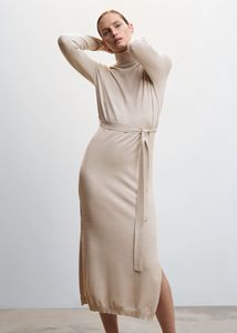Knitted turtleneck dress offers at $19.99 in Mango