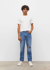 Decorative ripped regular jeans offers at $19.99 in Mango