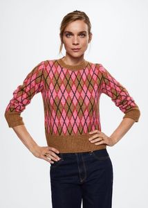 Rhombus design sweater offers at $39.99 in Mango