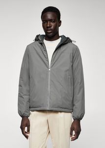 Raincoat hooded jacket offers at $89.99 in Mango