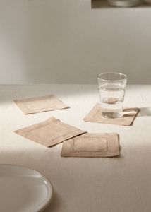 100% cotton coasters with hemstitch detail  offers at $12.99 in Mango