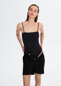 Scallop-textured swimsuit offers at $29.99 in Mango