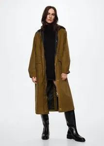 Detachable hood parka offers at $169.99 in Mango