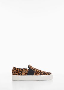Leather and fur-effect sneakers  offers at $99.99 in Mango