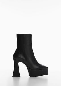 Platform leather ankle boots offers at $129.99 in Mango