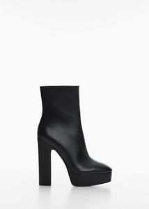 Platform leather ankle boots offers at $119.99 in Mango
