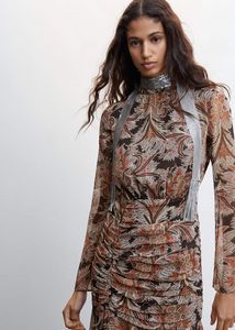 Paisley print dress offers at $99.99 in Mango