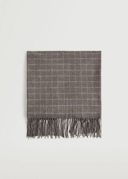 Woolen check scarf offers at $39.99 in Mango