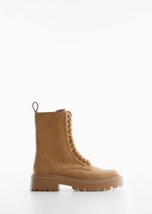 Leather lace-up boots offers at $79.99 in Mango