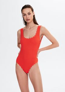 Scallop-textured swimsuit offers at $29.99 in Mango