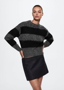 Round-neck striped sweater offers at $39.99 in Mango