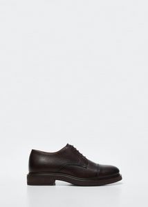 Leather blucher shoes offers at $49.99 in Mango