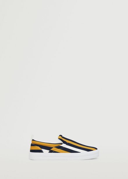 Canvas slip-on trainers offers at $35.99 in Mango