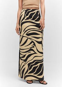 Slit printed long skirt offers at $69.99 in Mango