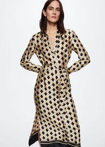 Geometric print dress offers at $59.99 in Mango