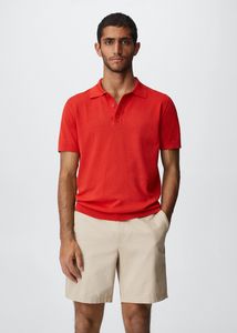 Knit cotton polo shirt offers at $15.99 in Mango