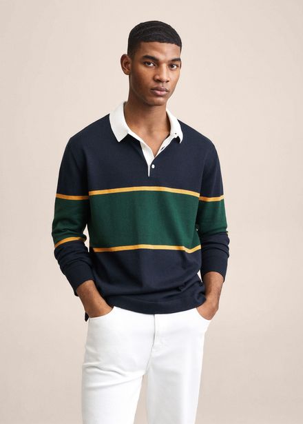Knit cotton polo shirt offers at $29.99 in Mango