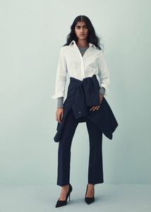 Straight-cut crop pants offers at $49.99 in Mango